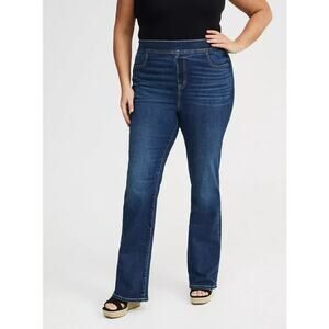 Torrid Lean Jean Slim Boot Super Soft O/S 33” Waist Stretch Pull On Jeans EUC